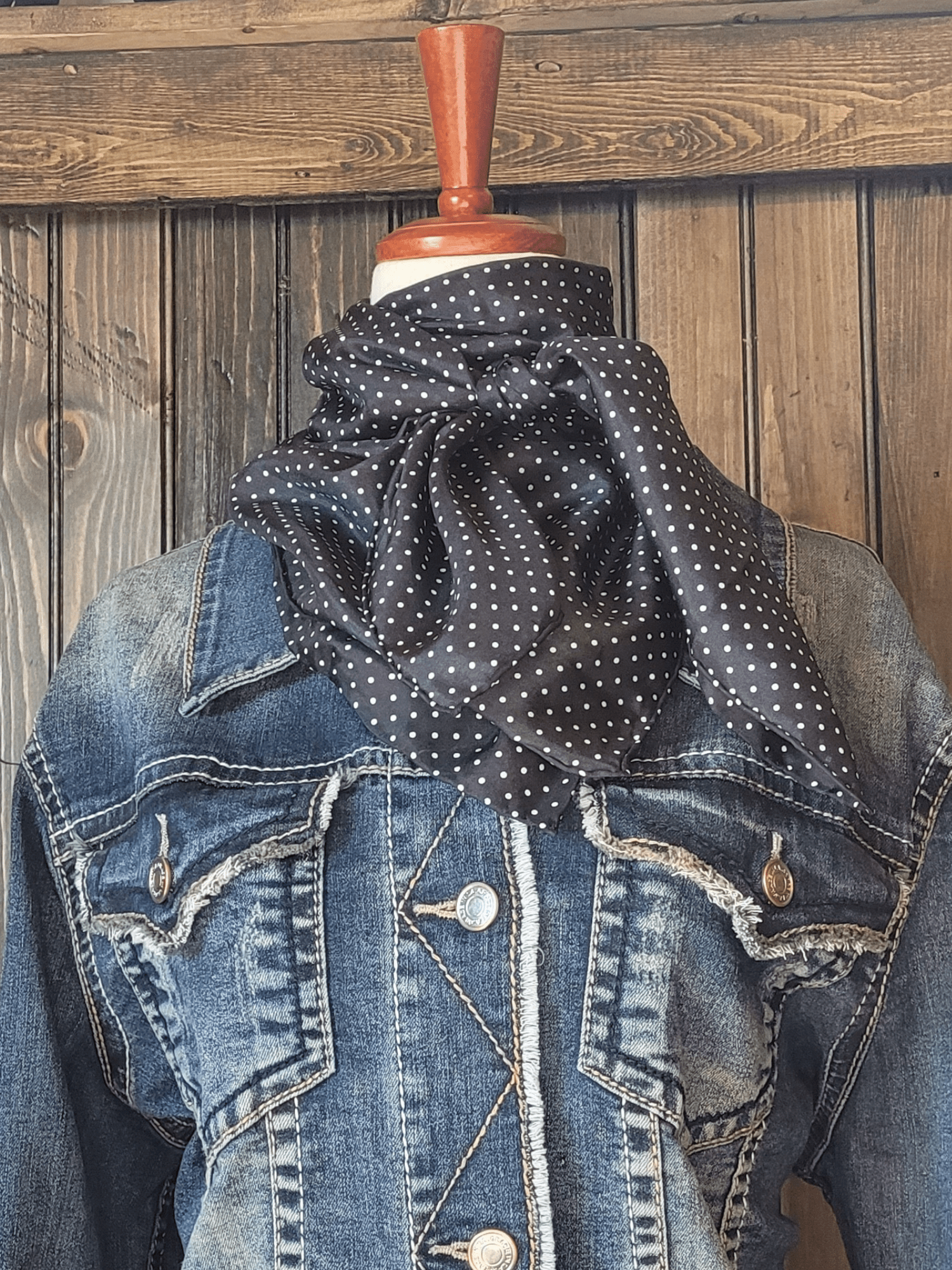 100% Silk Black Polka Dot Wild Rag - Frank & Rio