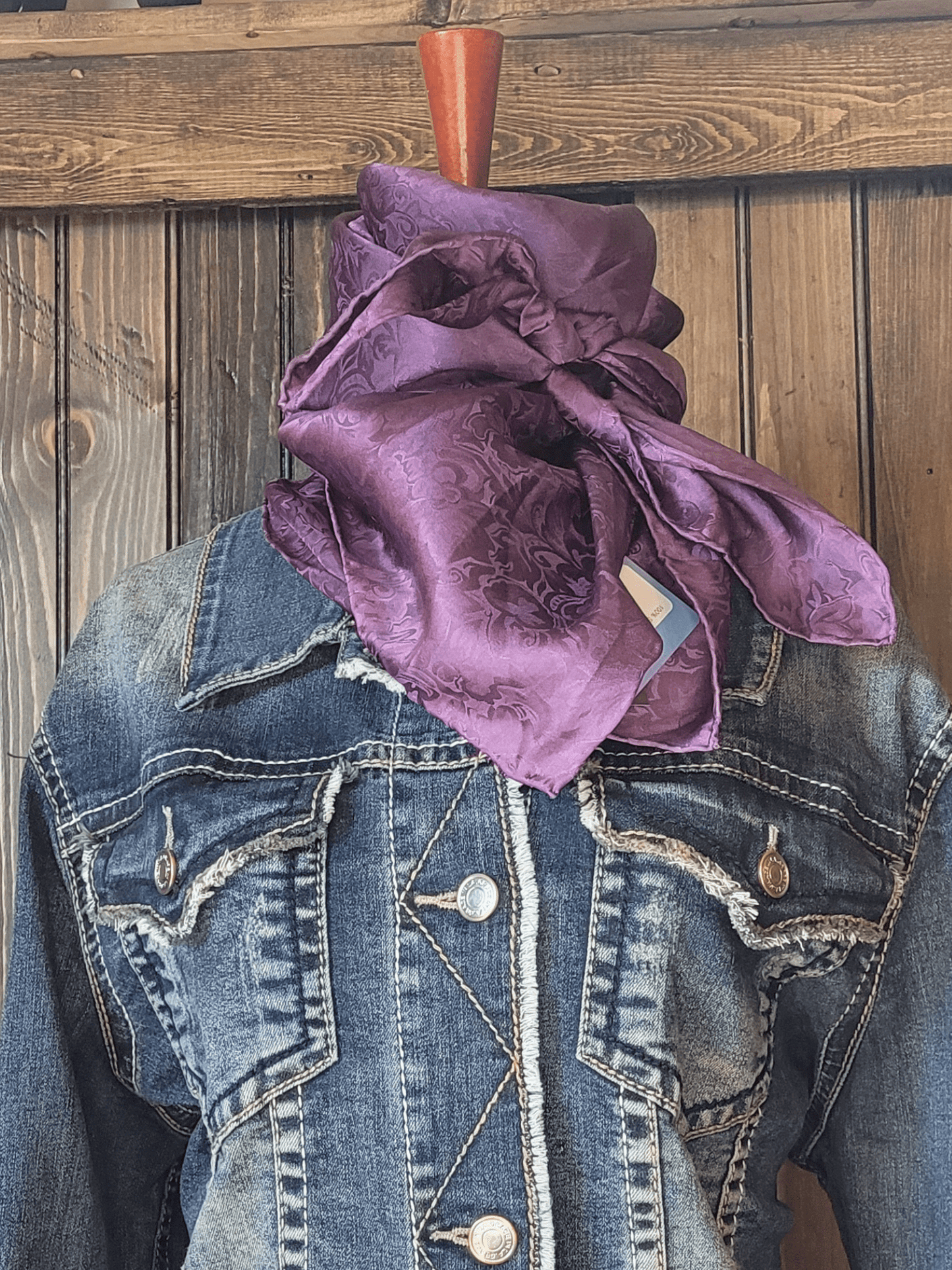 100% Silk Blackberry Jacquard Wild Rag - Frank & Rio