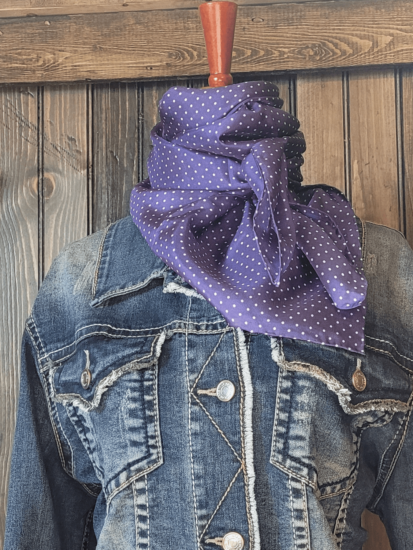 100% Silk Navy Polka Dot Wild Rag - Frank & Rio