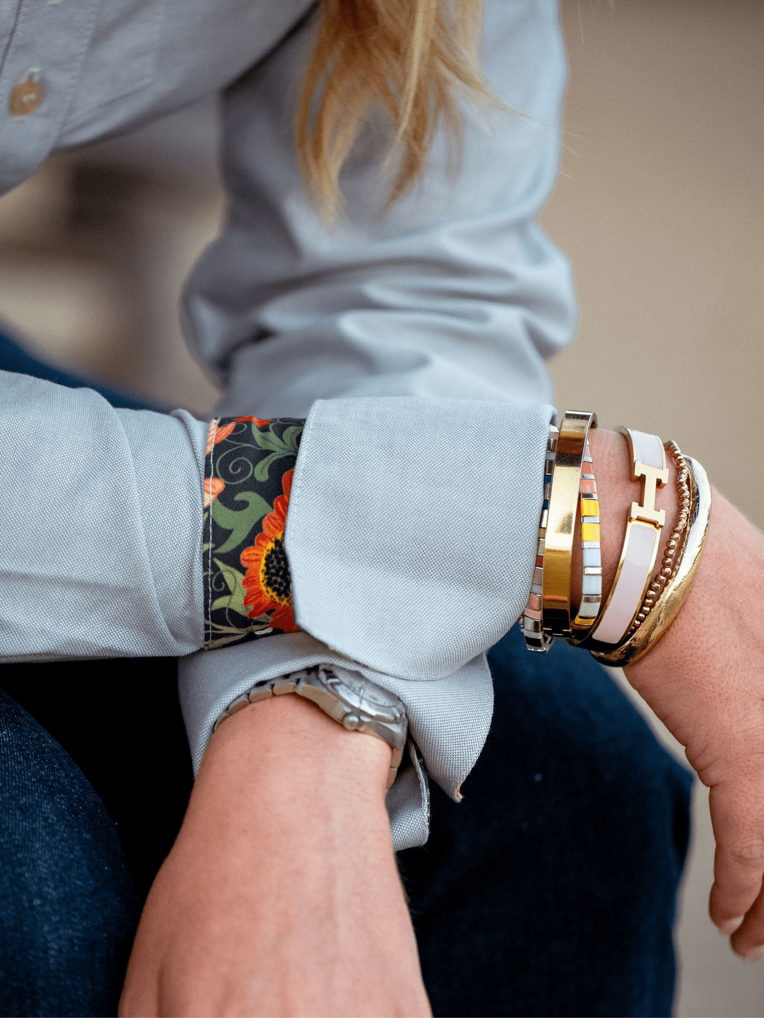 Frank & Rio Western Shirt Khaki/Floral - Frank & Rio