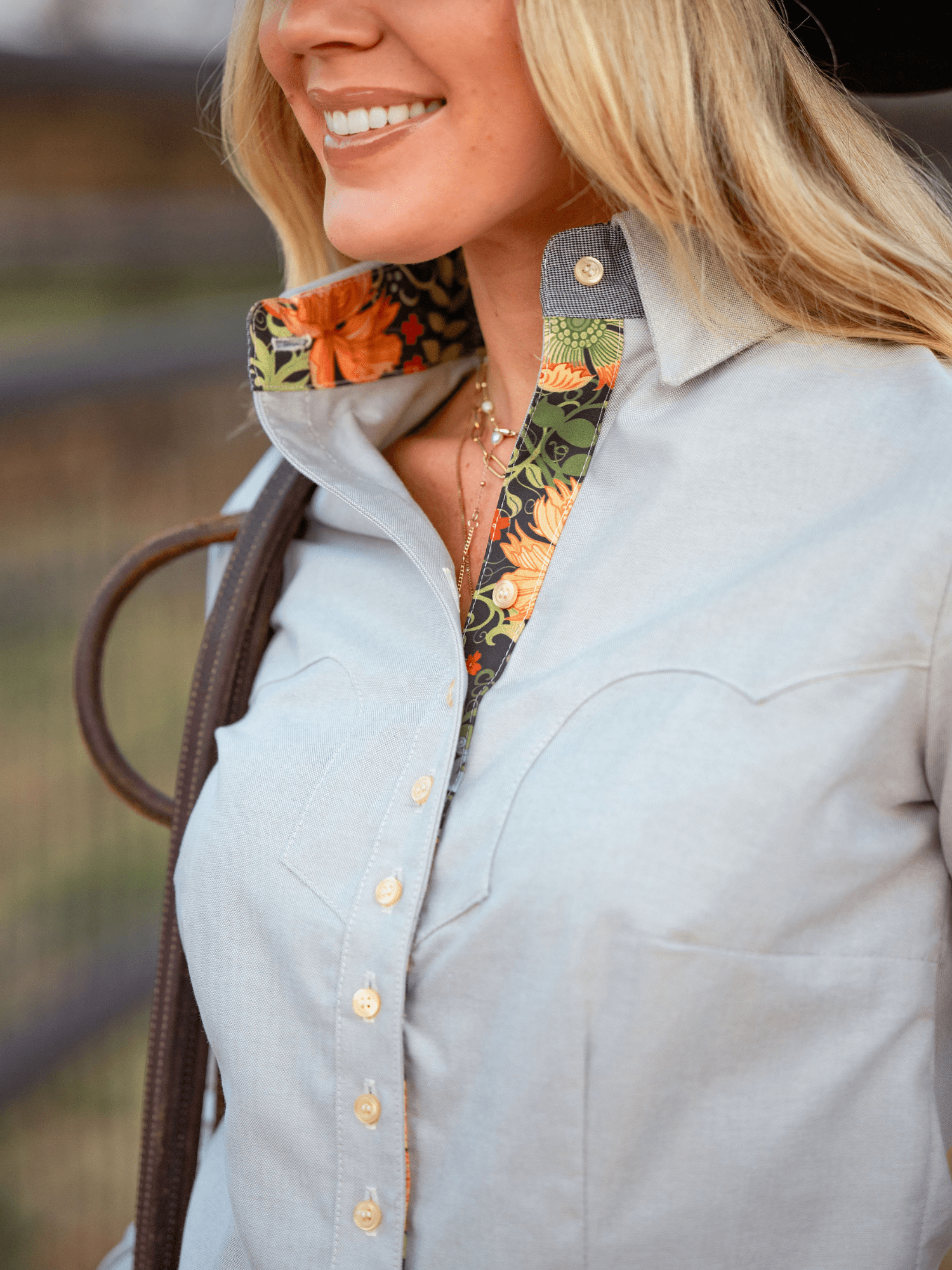 Frank & Rio Western Shirt Khaki/Floral - Frank & Rio