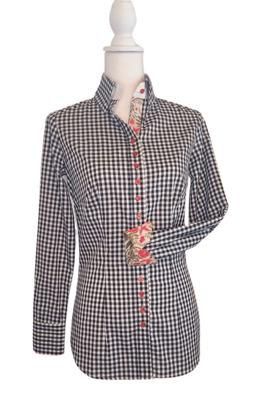 Frank & Rio-Western Shirts for Women- B/C Gingham Butterfly Damask - Frank & Rio