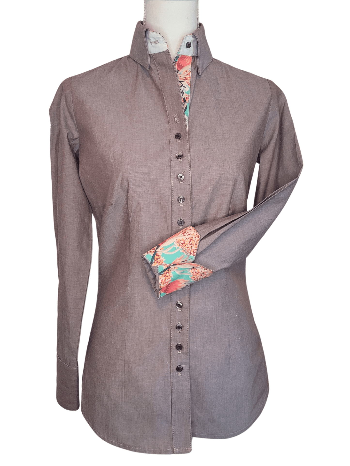 Frank & Rio - Western Shirts for Women - Brown Chambray/ Butterfly - Frank & Rio