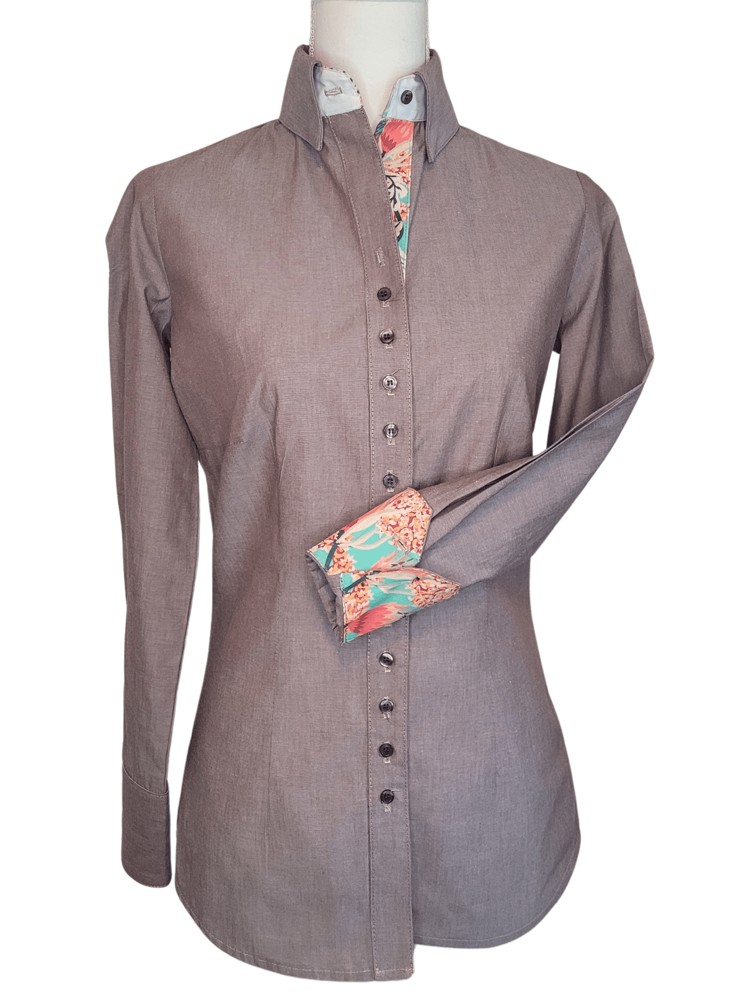 Frank & Rio - Western Shirts for Women - Brown Chambray/ Butterfly - Frank & Rio
