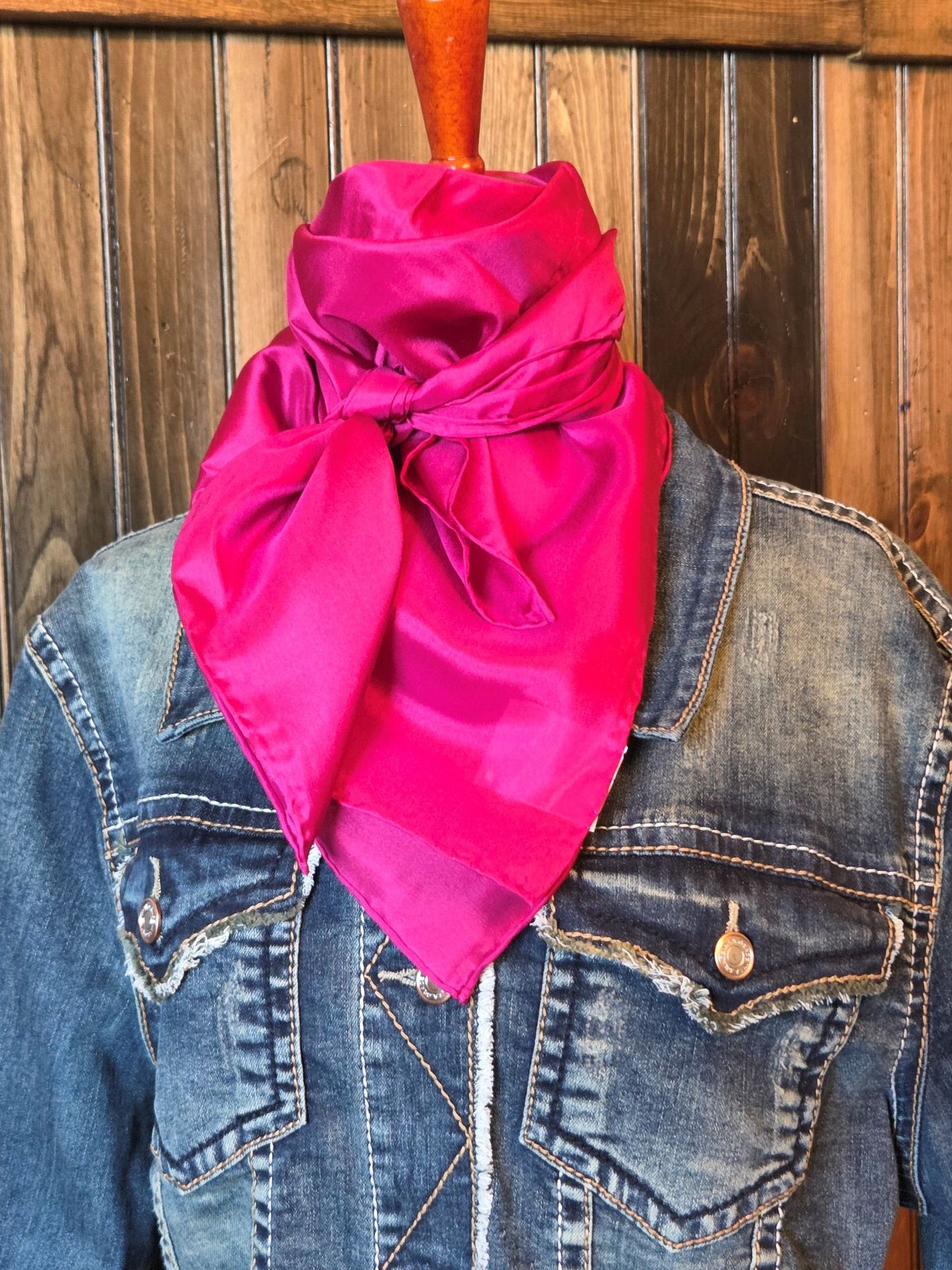Solid Fuchsia Wild Rag 100% Silk - Frank & Rio