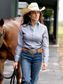 Frank & Rio-Western Shirts for Women- Charcoal / Sunflower Mint