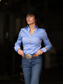 Frank & Rio-Western Shirts for Women-blue chambray  / butterflies