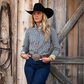 Black & Cream Gingham Women's Western Shirt | Core Collection