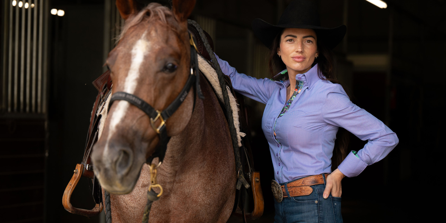 Blue Chambray Women's Western Shirt | OG Collection
