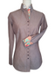 Frank & Rio-Western Shirts for Women- Brown Chambray/ Butterfly