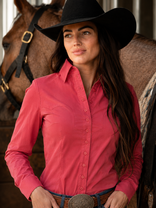 Coral Cool Ride Women's Western Riding Shirt