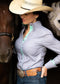 Frank & Rio-Western Shirts for Women- Charcoal / Sunflower Mint