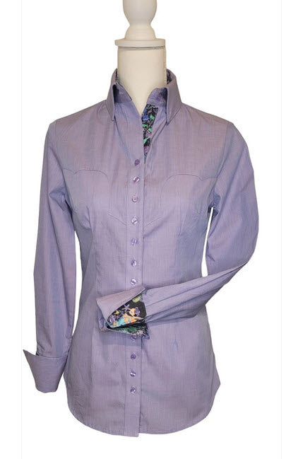 Women's western shirt with yoke lavender