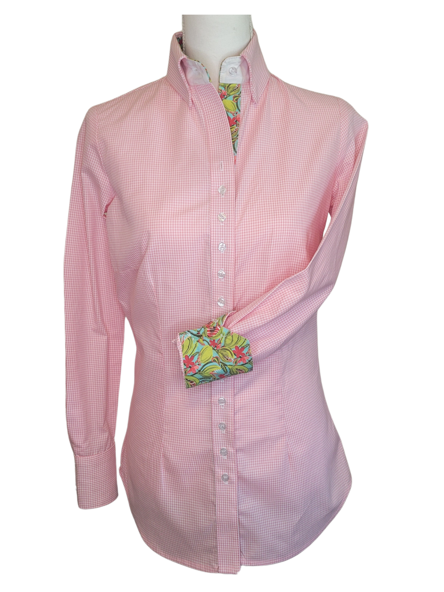 Women's pink gingham shirt