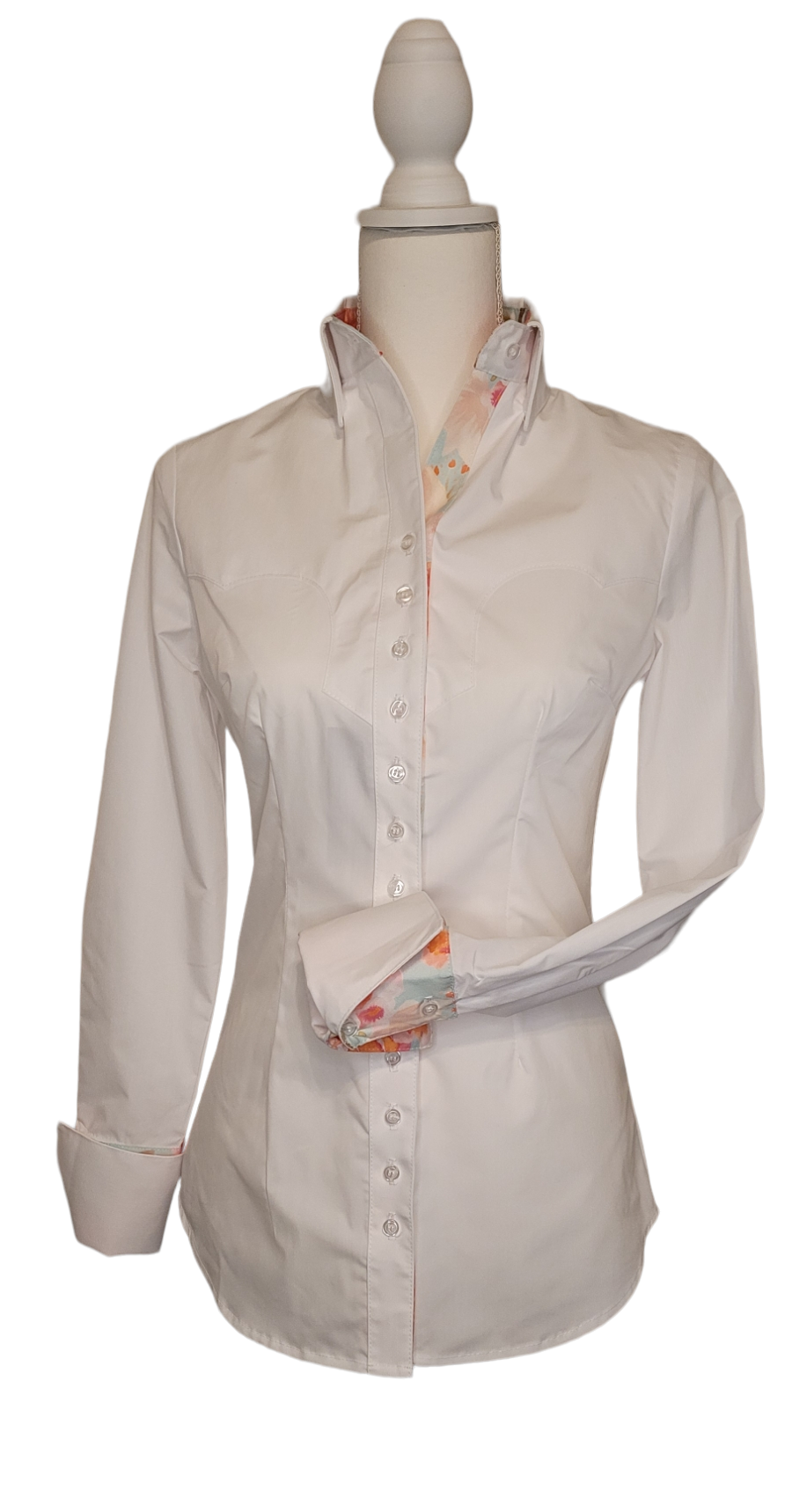 Women's white western shirt with yoke