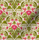 detail view of hummingbird damask.