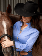 Tailored OG western show shirt designed to prevent gaping