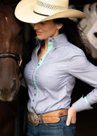 Tailored OG western show shirt designed to prevent gaping