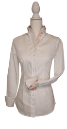 Handmade Texas white western show shirt with retro yoke detail