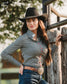 Black & Cream Gingham Women's Western Shirt | Core Collection